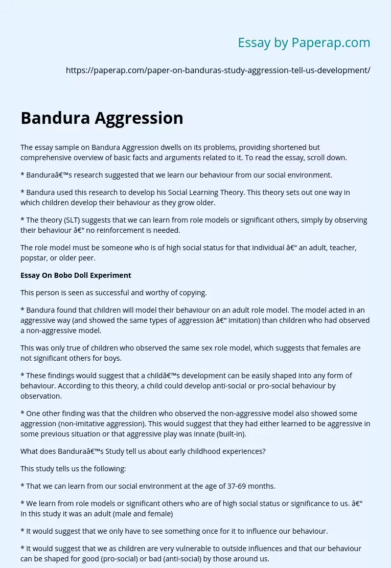 Bandura Aggression
