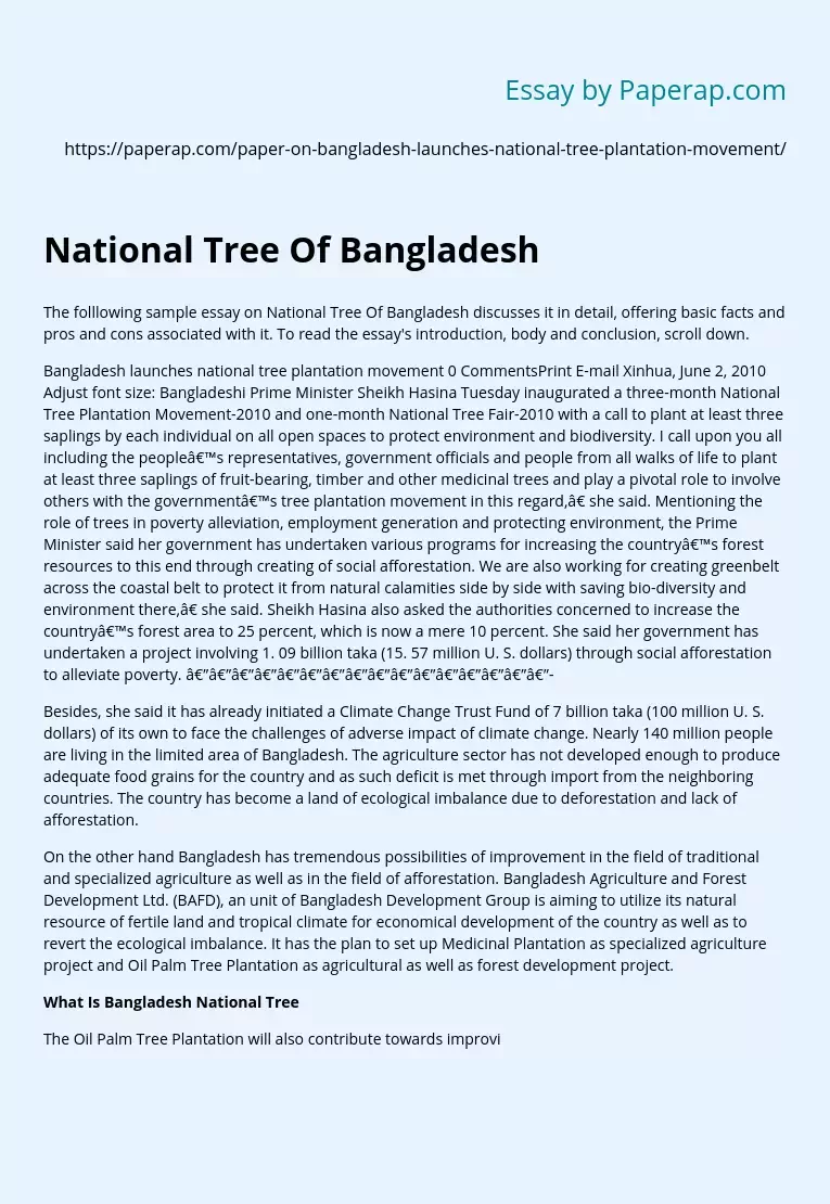National Tree Of Bangladesh