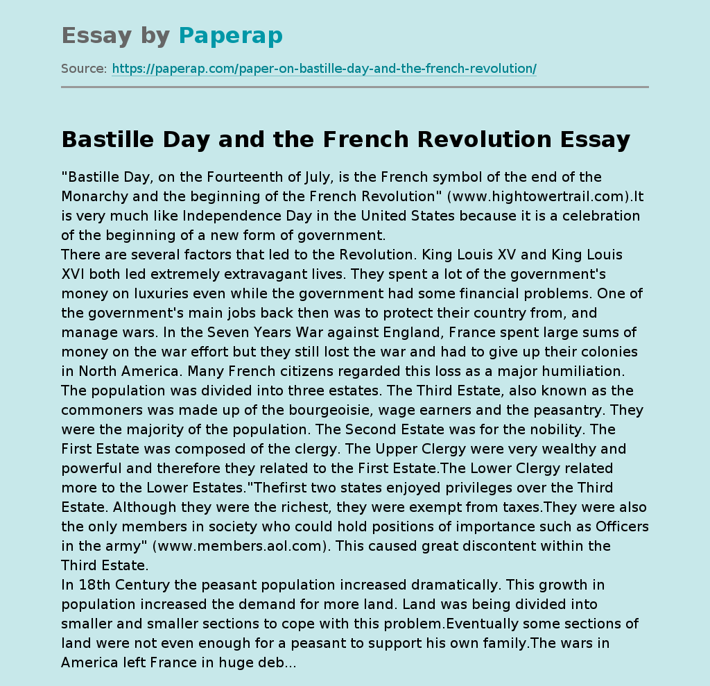 Bastille Day and the French Revolution