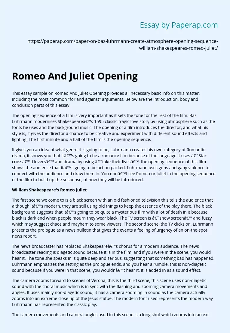 romeo and juliet opening scene