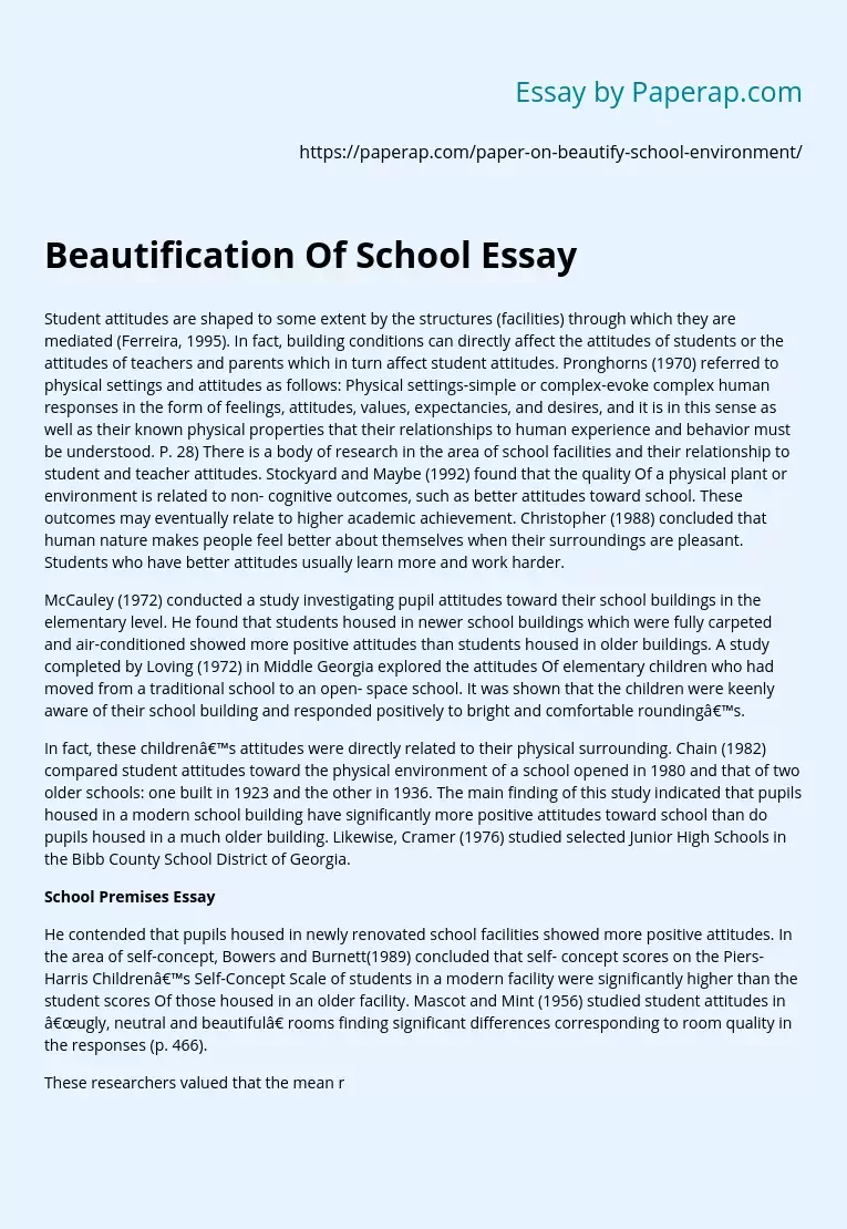 essay about how to beautify your school