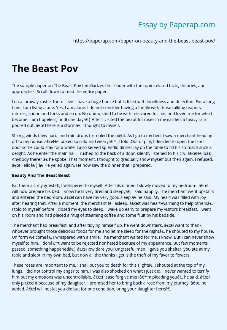 The Beast Pov: A Sample Paper