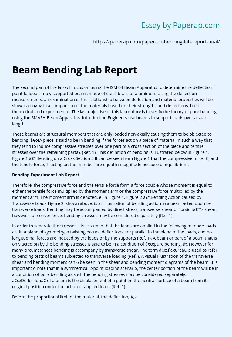 bending of beam experiment report