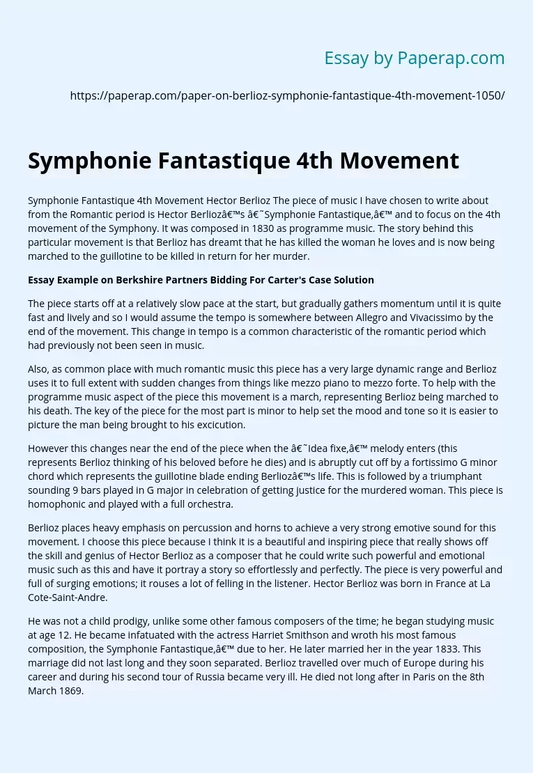Symphonie Fantastique 4th Movement