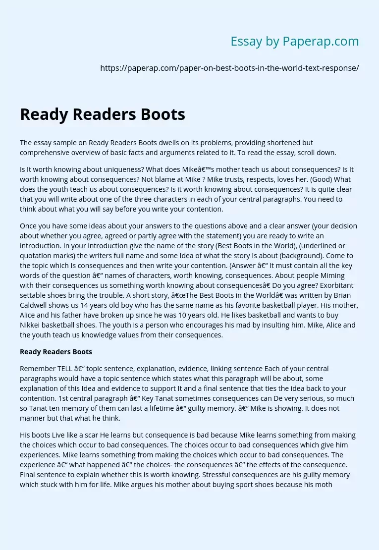 Ready Readers Boots