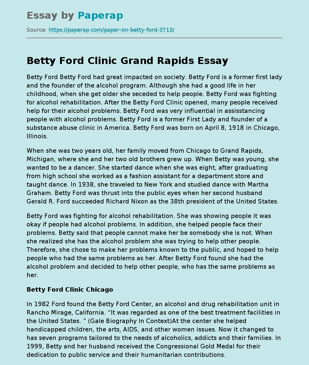 Betty Ford Clinic Grand Rapids