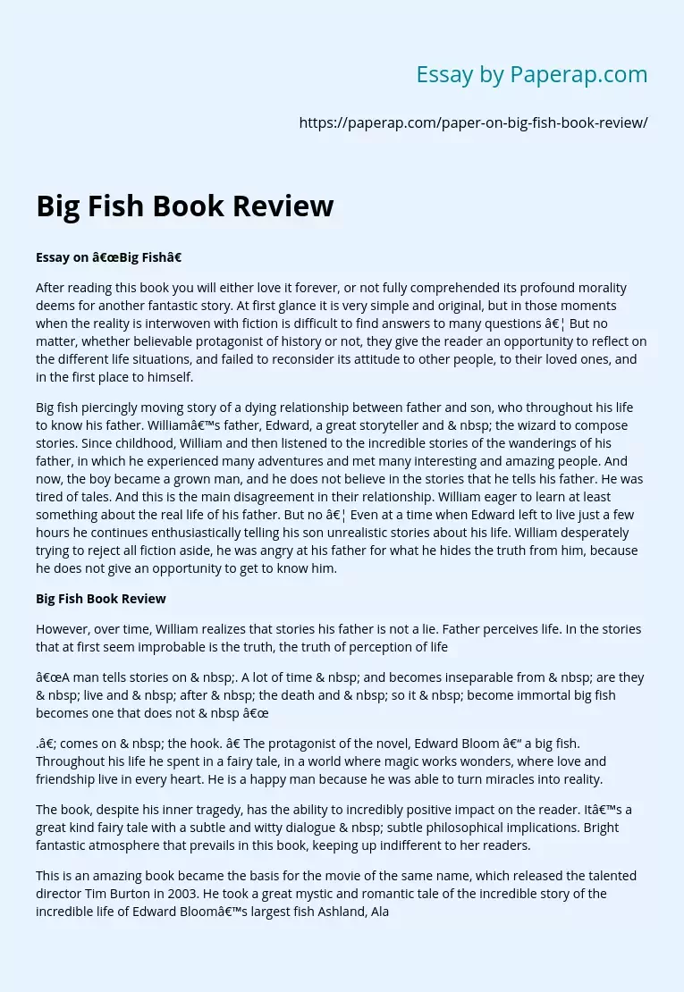 Big Fish Book Review