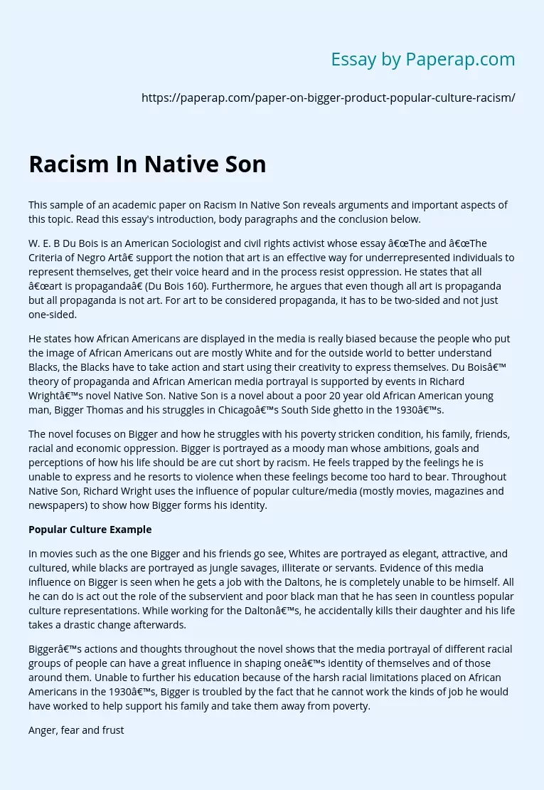 Racism In Native Son