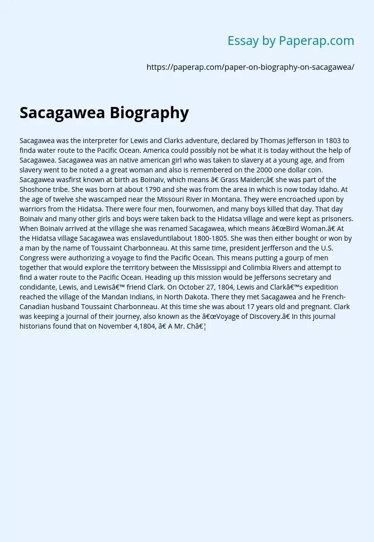 Sacagawea Biography