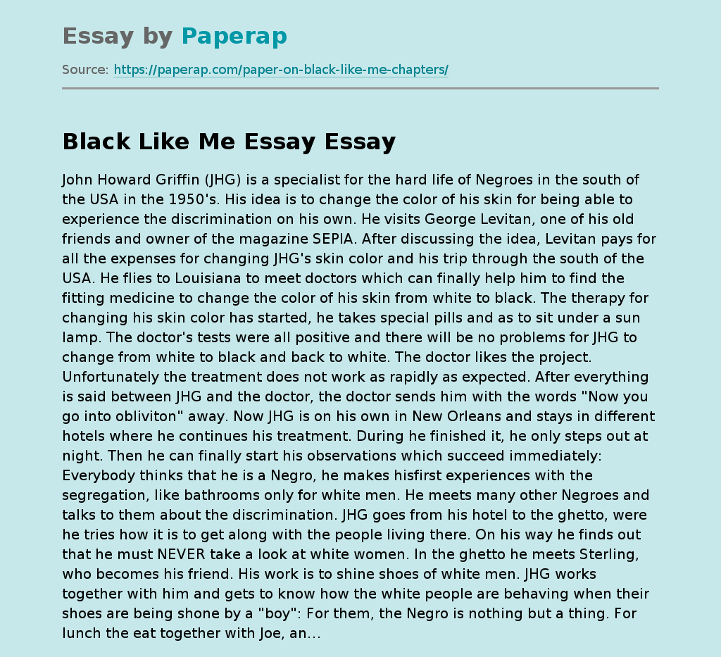 Black Like Me Essay