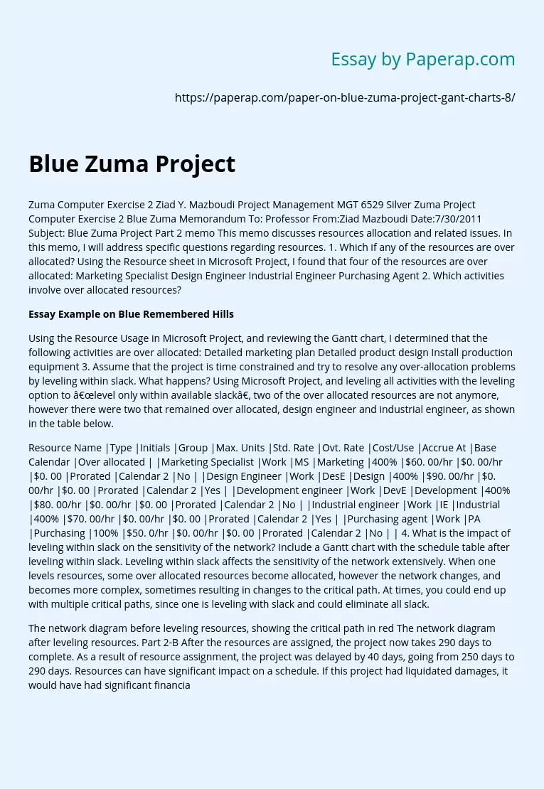 Blue Zuma Project