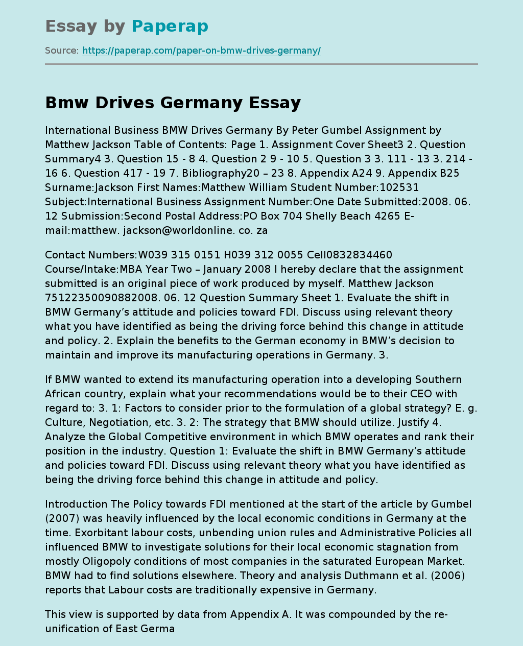 Bmw Drives Germany