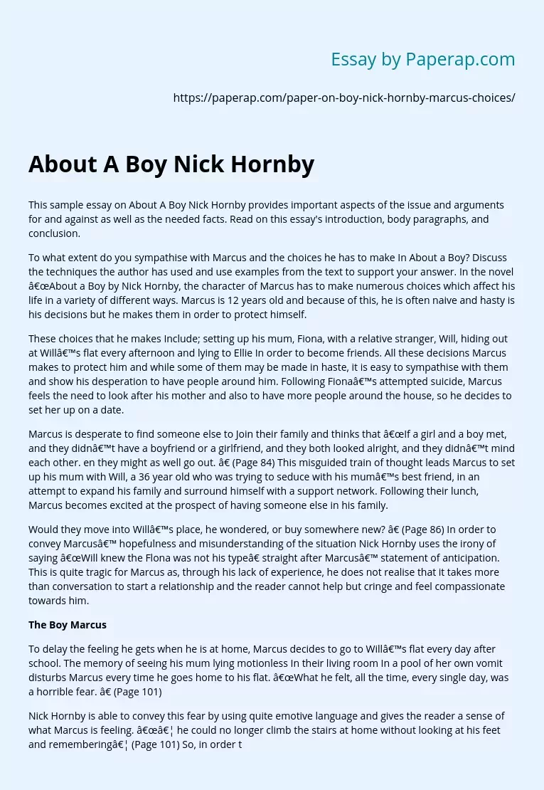 About A Boy Nick Hornby