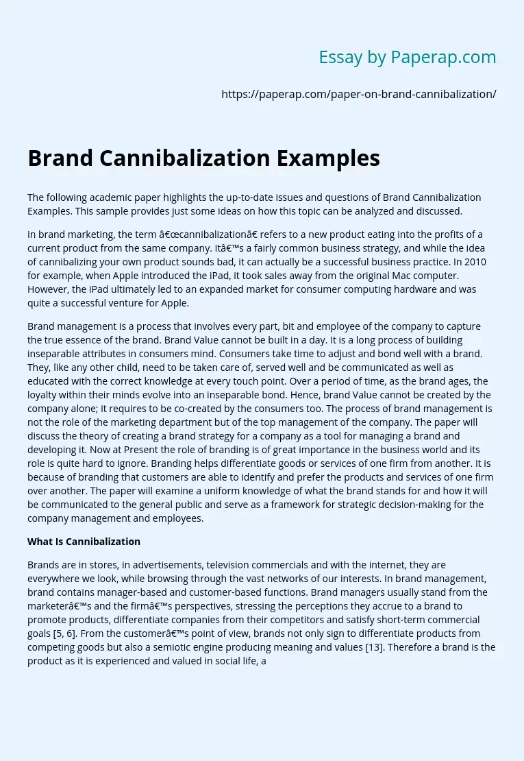 Brand Cannibalization Examples