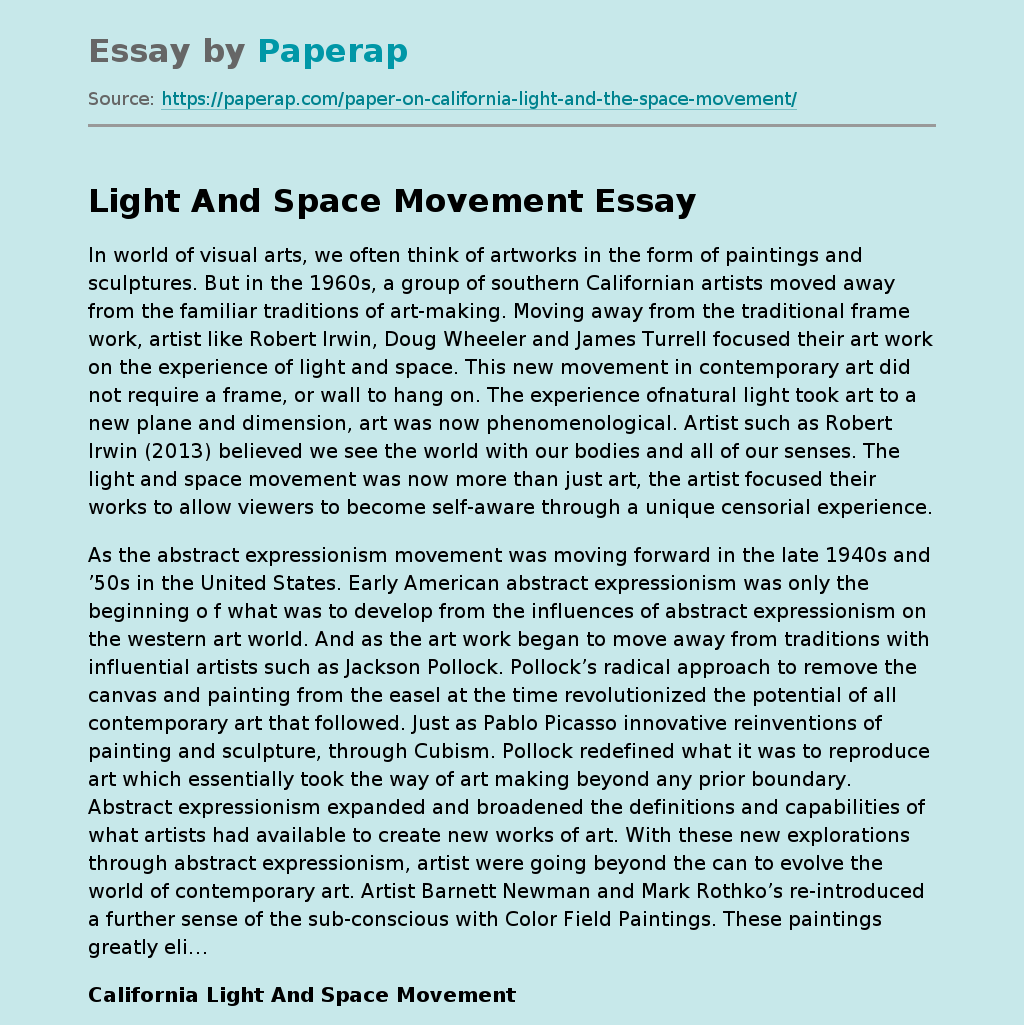California Light And Space Movement