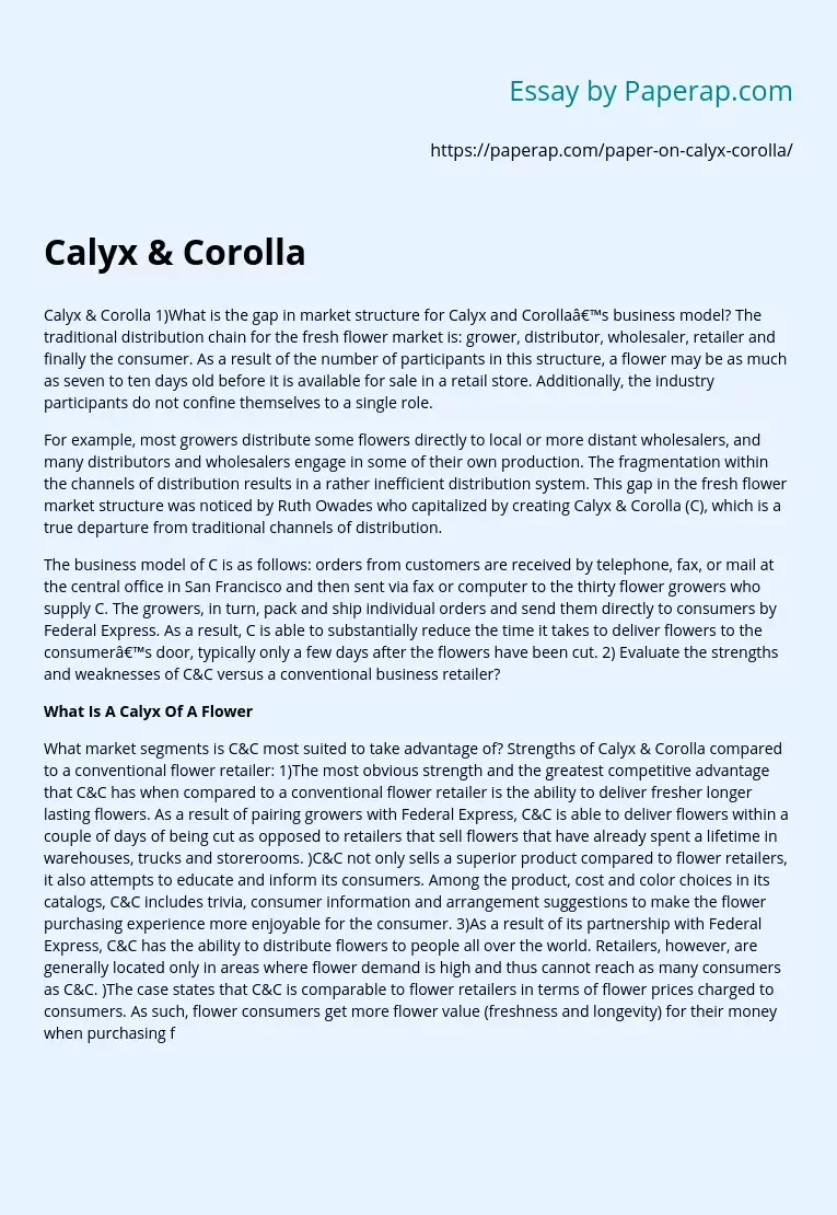 Calyx & Corolla