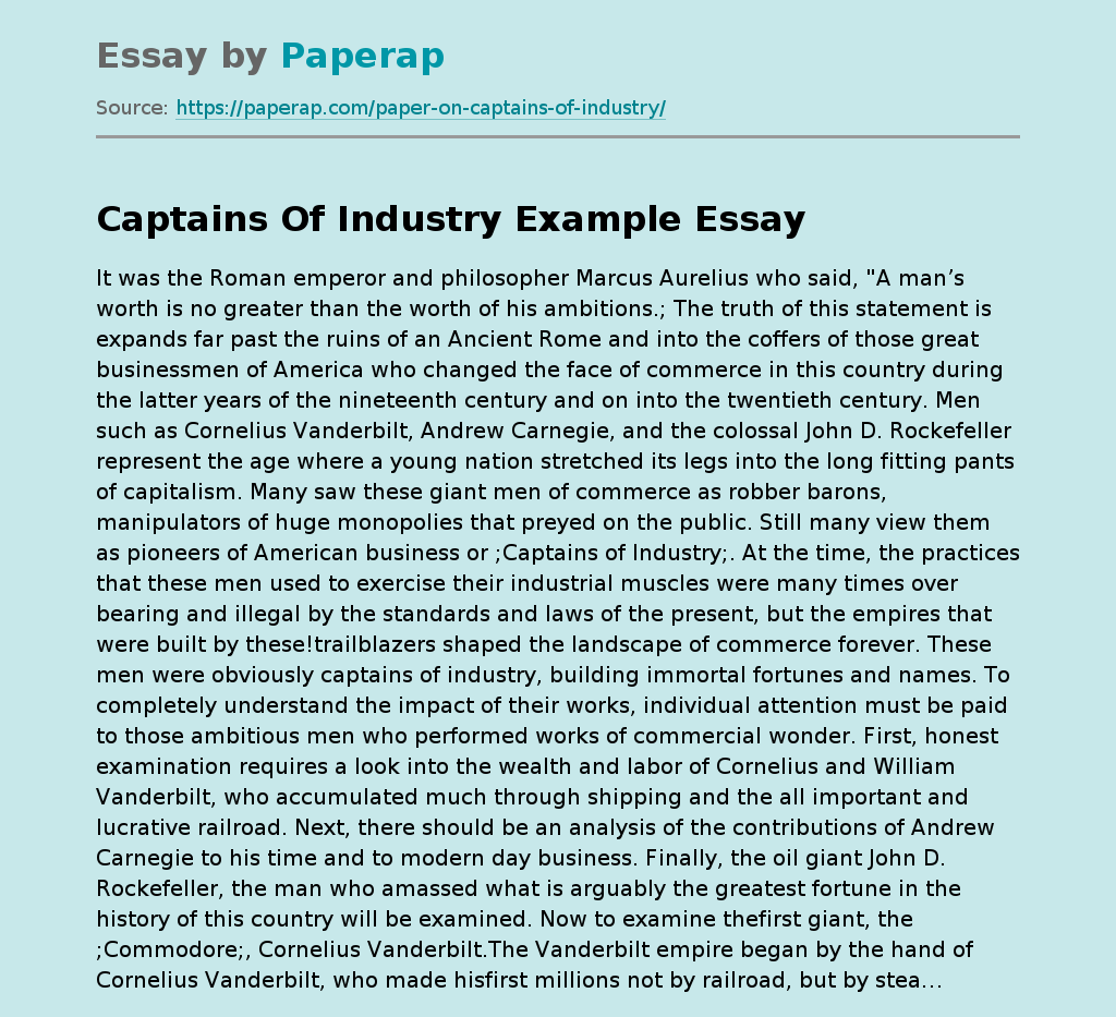 Captains Of Industry Example