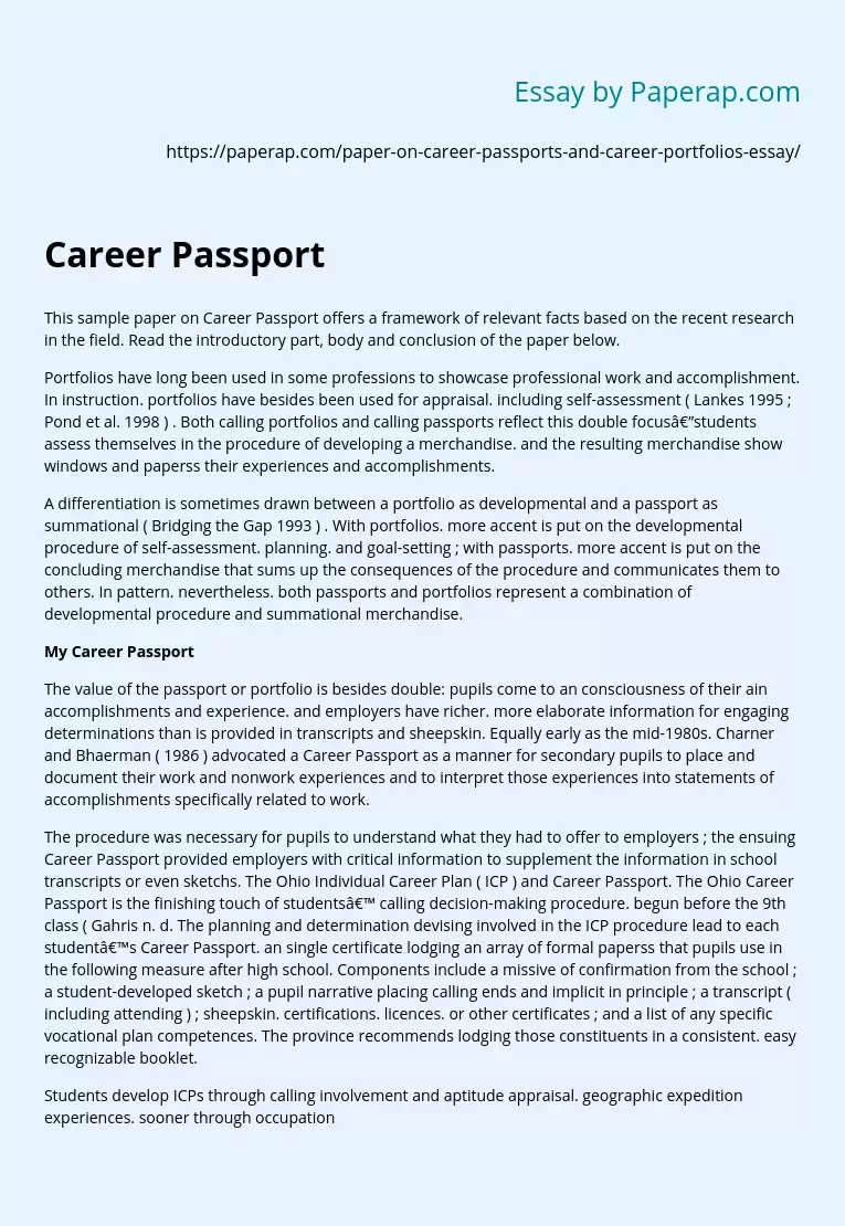 Career Passport