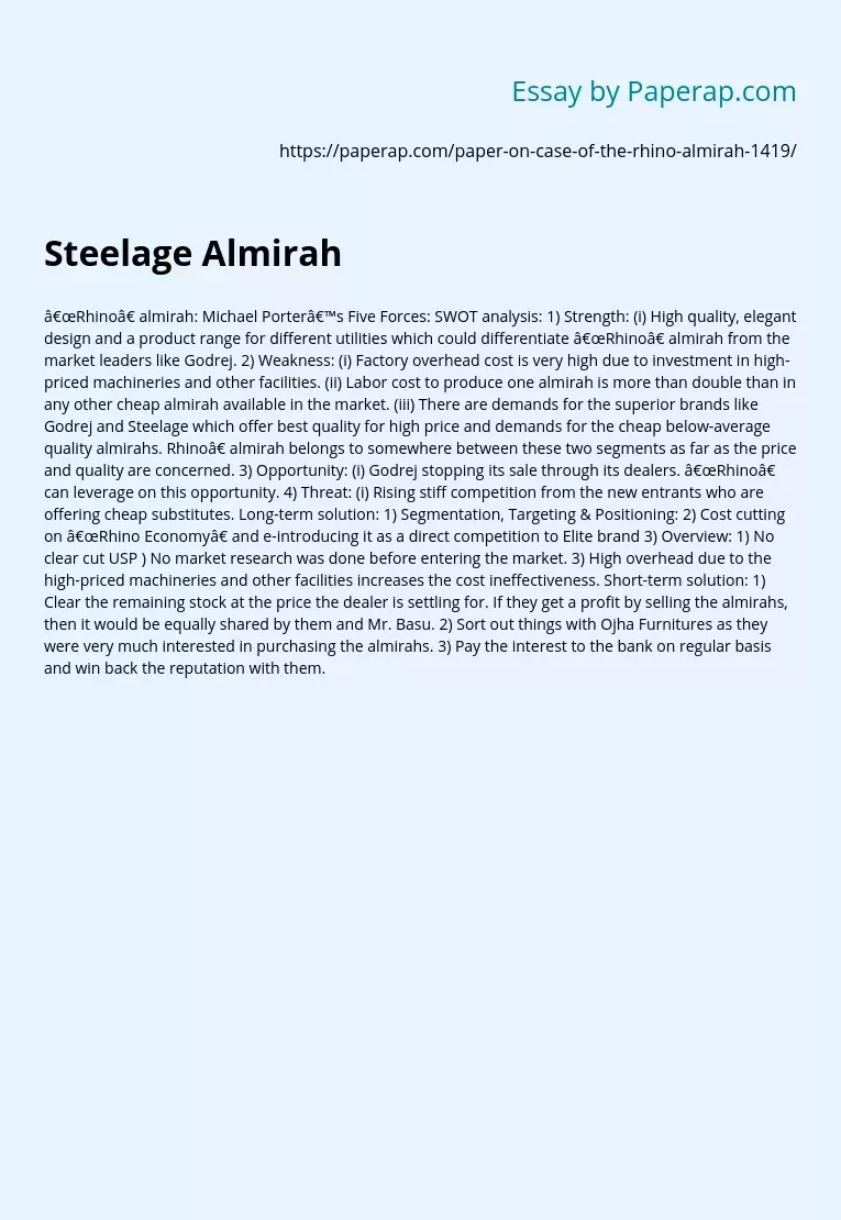 Steelage Almirah