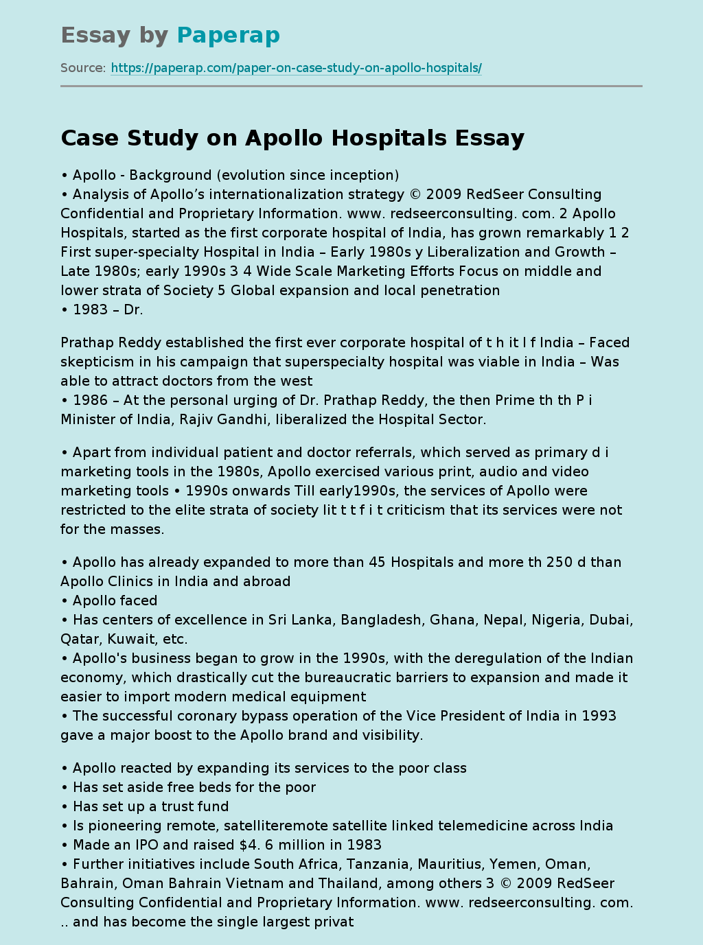 Case Study on Apollo Hospitals