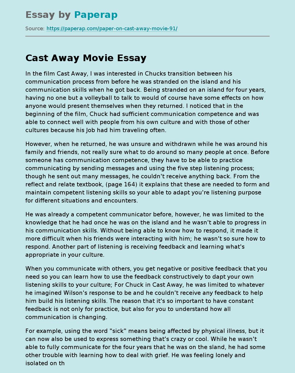 Cast Away Movie