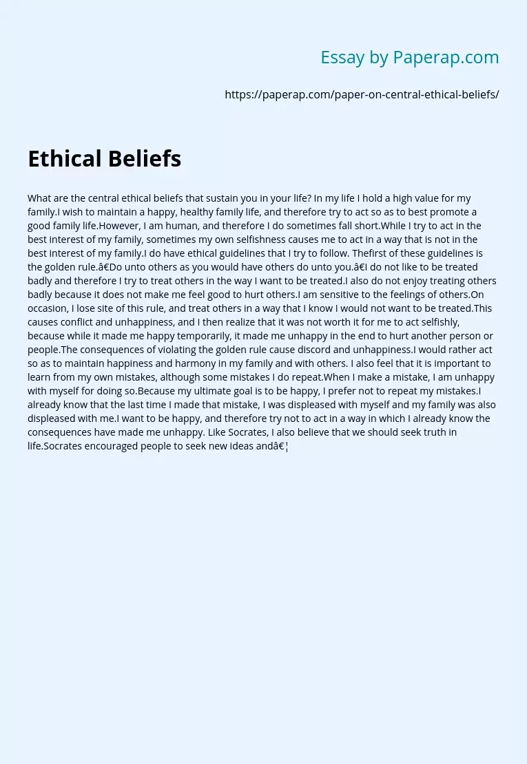 Ethical Beliefs