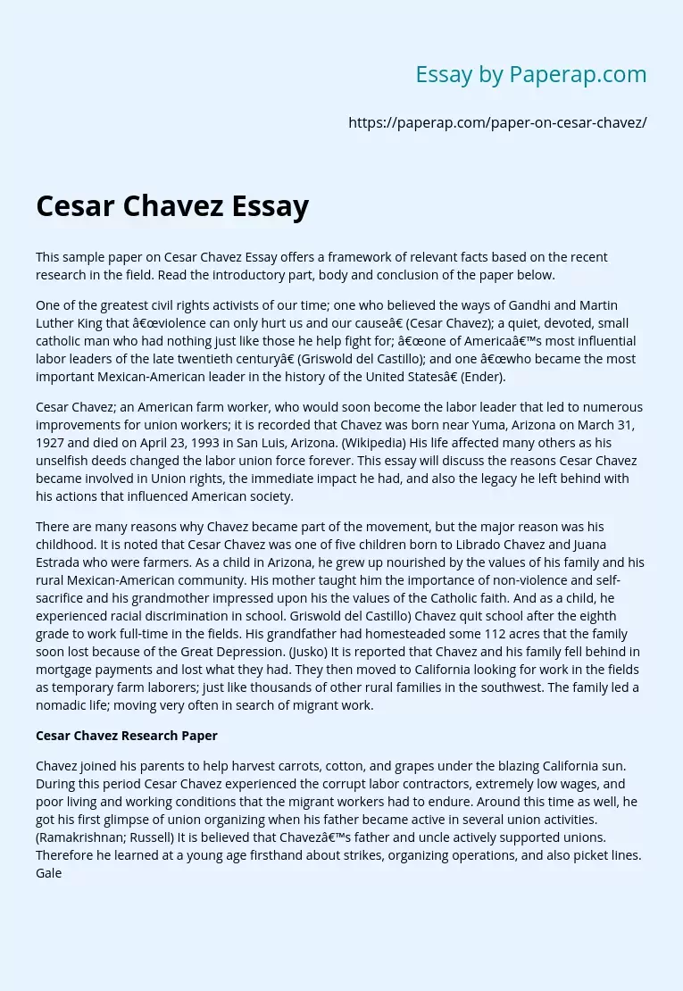 Cesar Chavez Essay