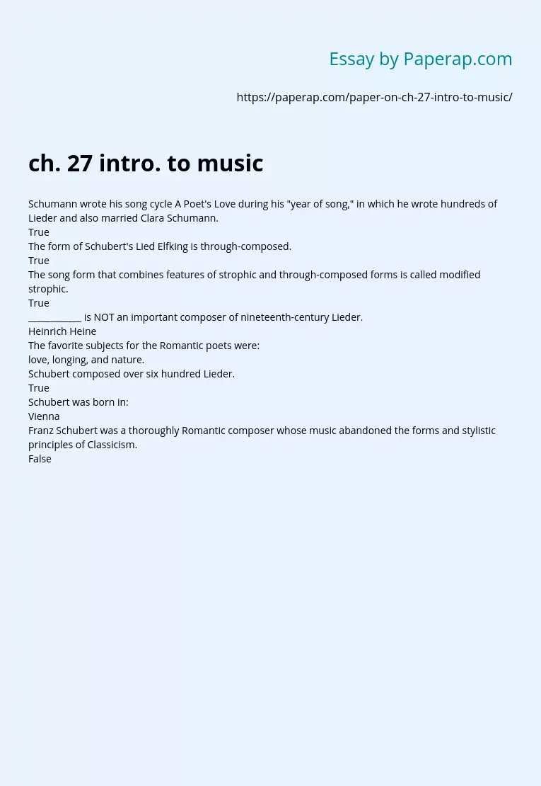 ch. 27 intro. to music