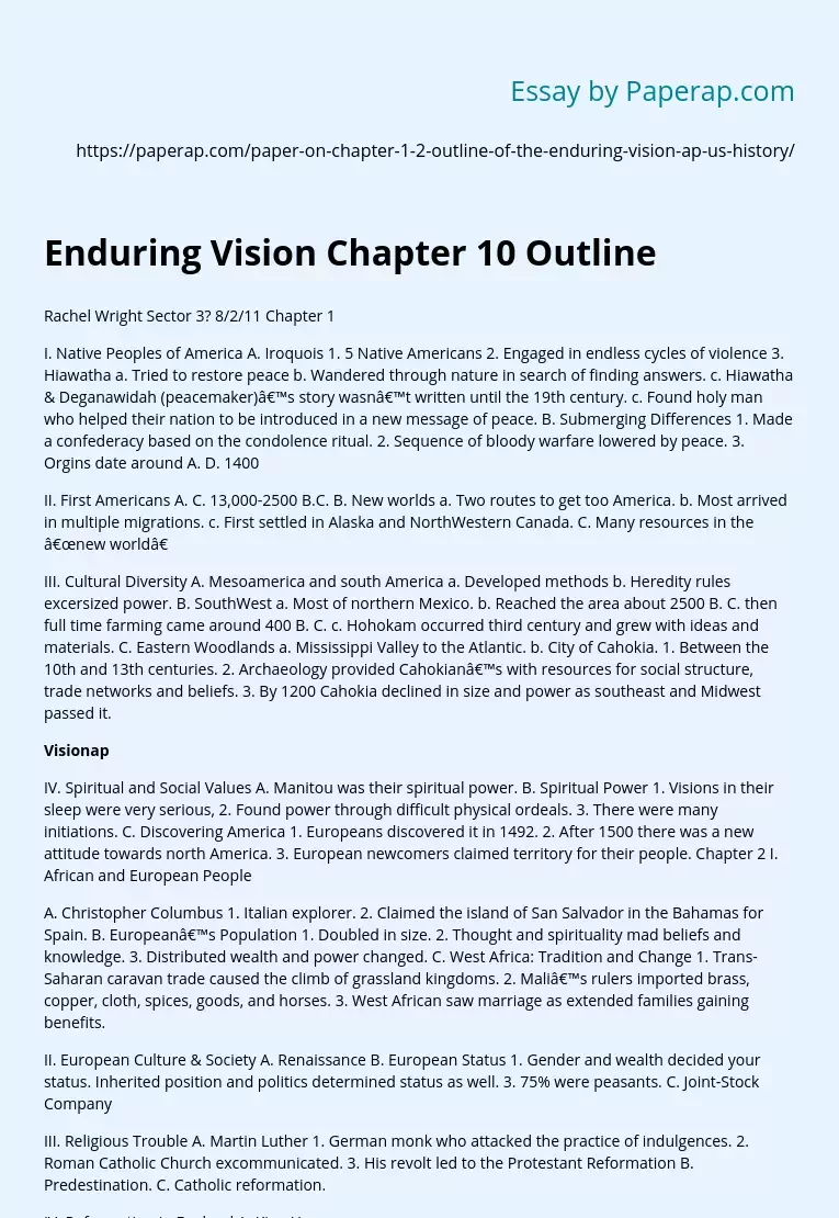 Enduring Vision Chapter 10 Outline