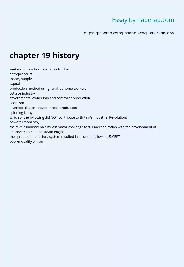 chapter 19 history