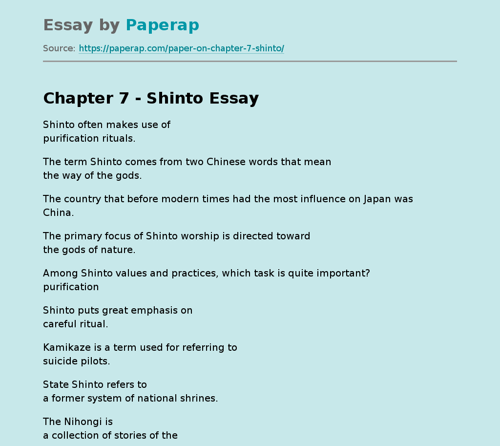 Chapter 7 - Shinto