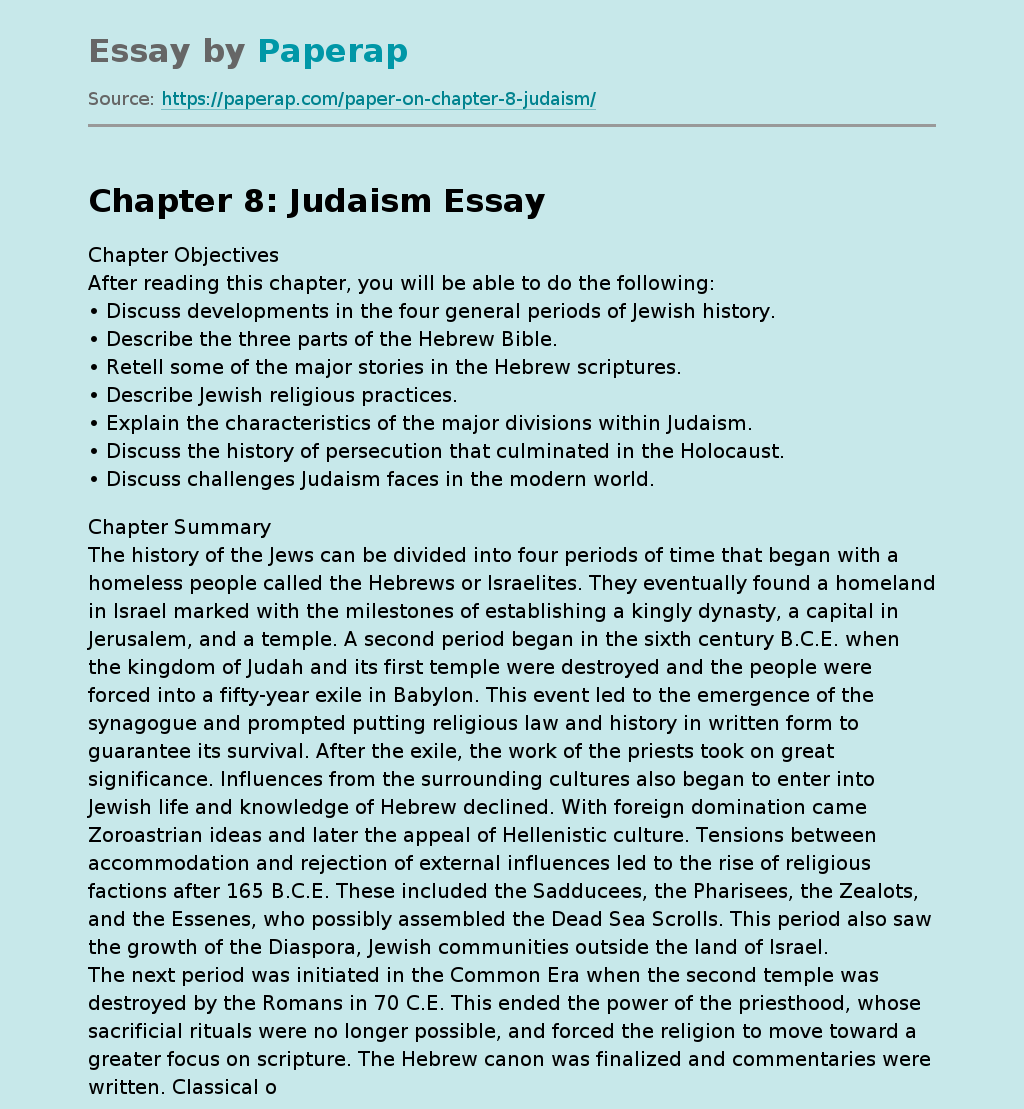Chapter 8: Judaism