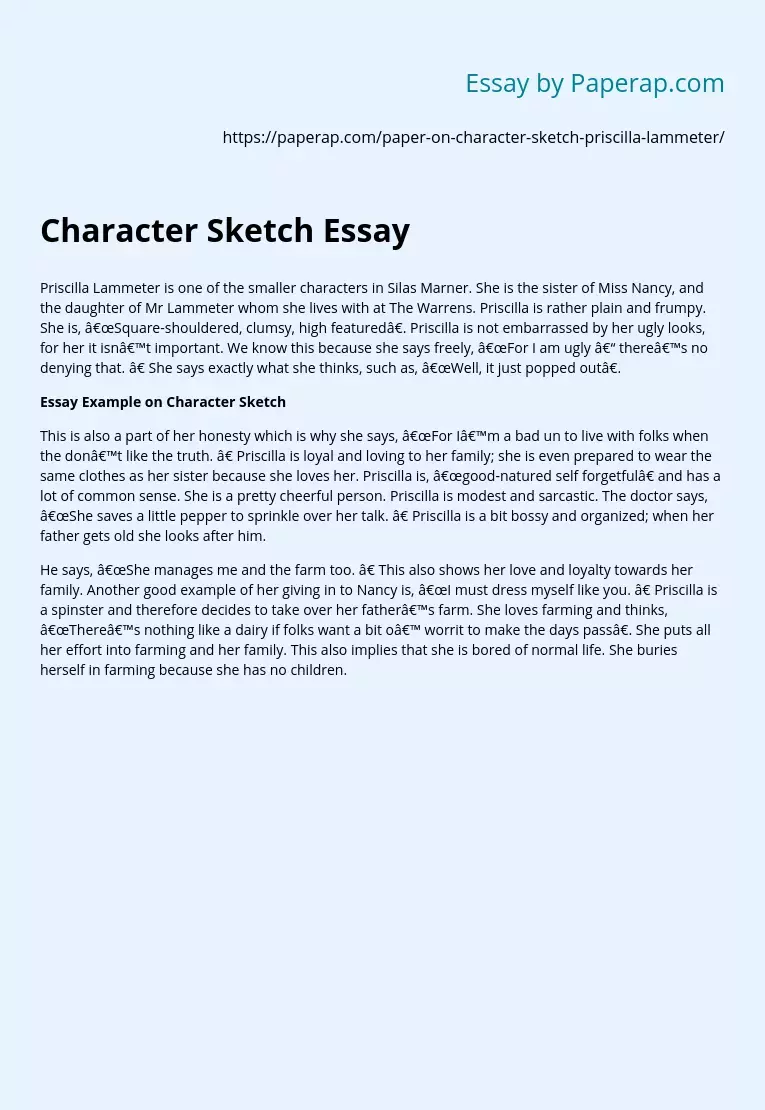 Details More Than 87 Character Sketch Essay Example Latest In eteachers