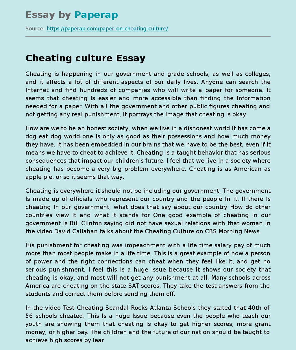 Cheating culture