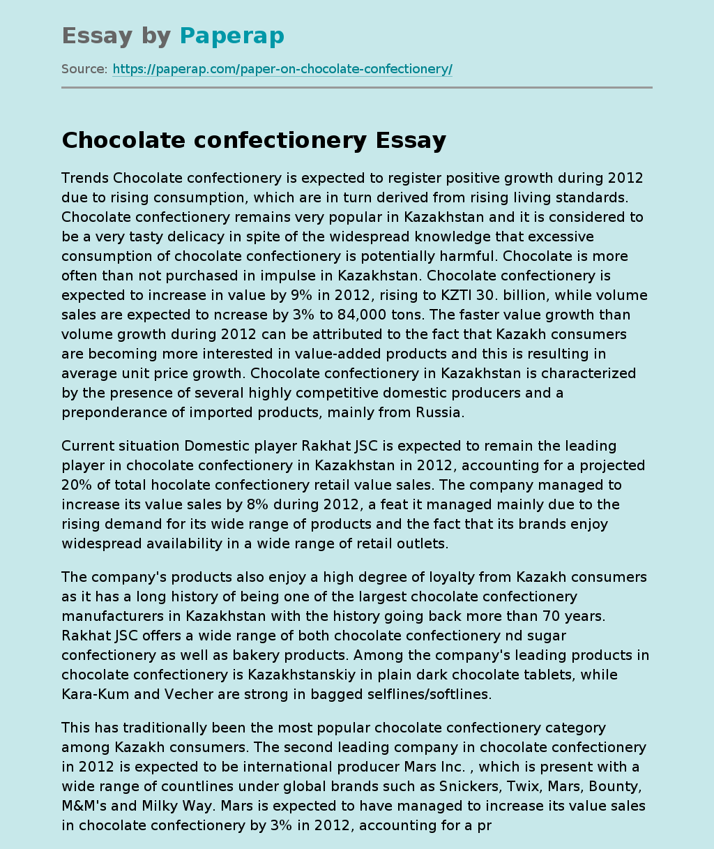 Chocolate confectionery