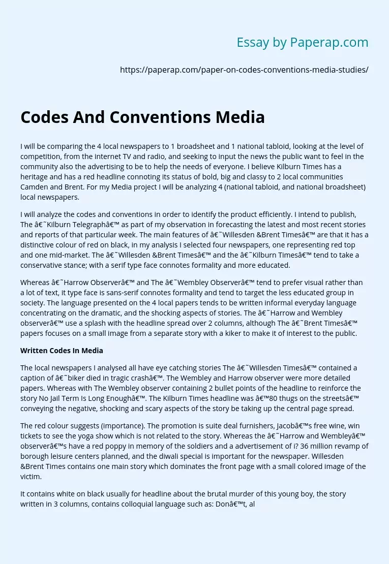 Codes And Conventions Media
