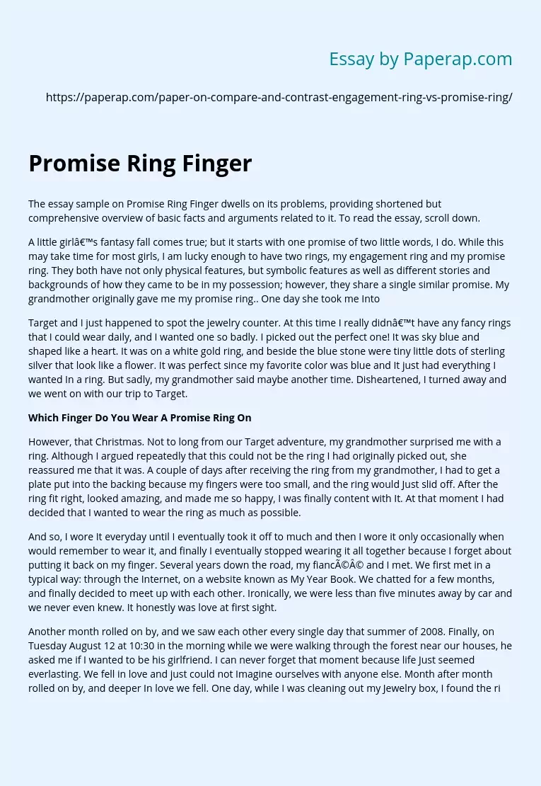 Promise Ring Finger