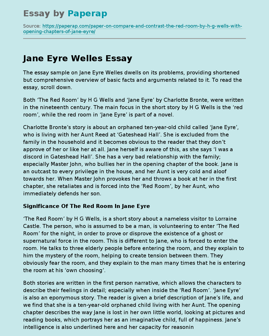 Jane Eyre Welles