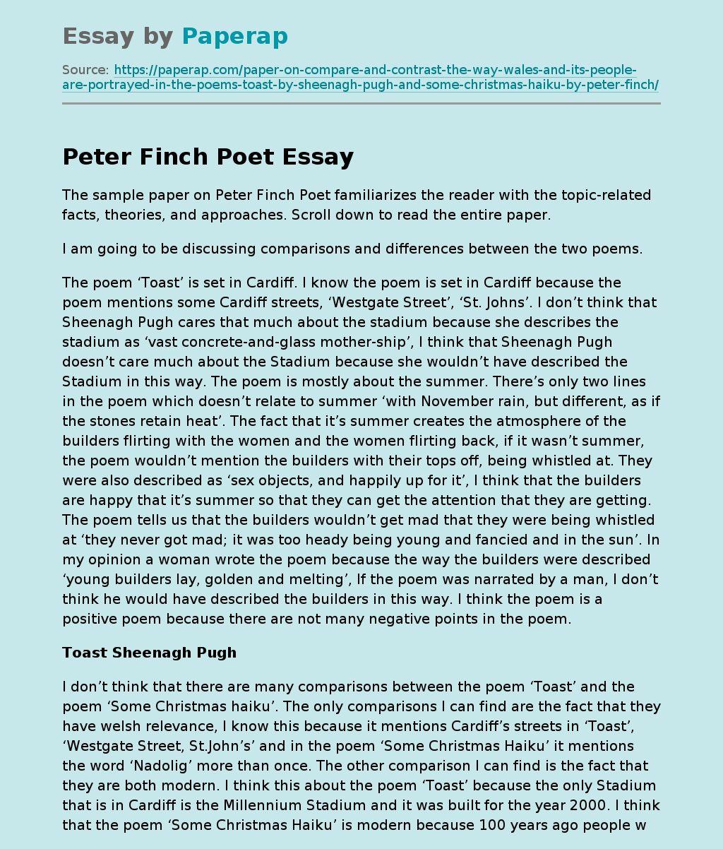 Peter Finch Poet