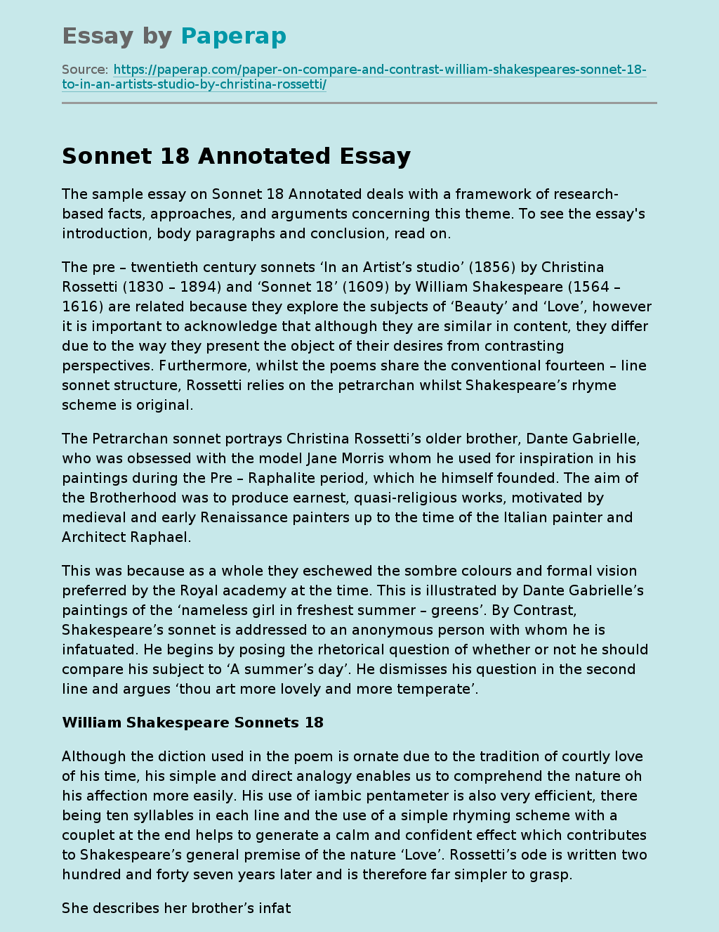Sonnet 18 Annotated