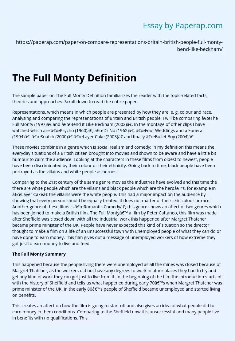 The Full Monty Definition