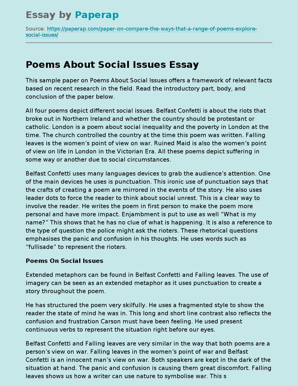 social issues long essay