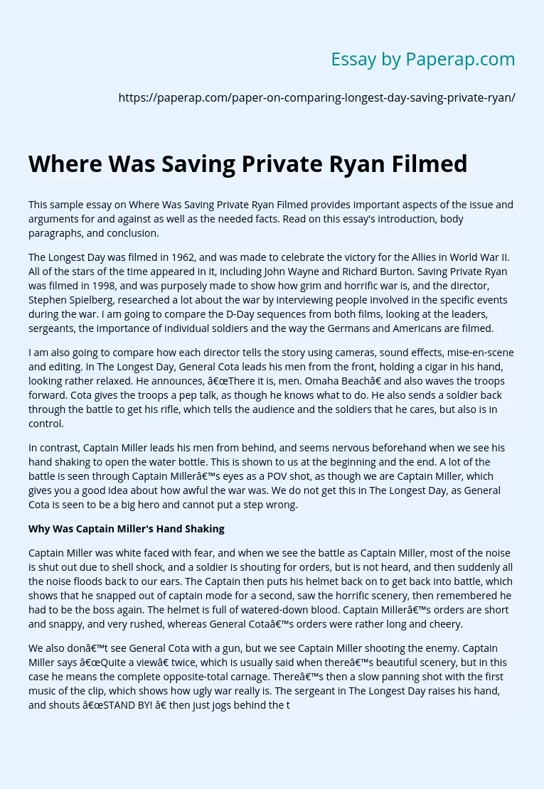 Where Was Saving Private Ryan Filmed