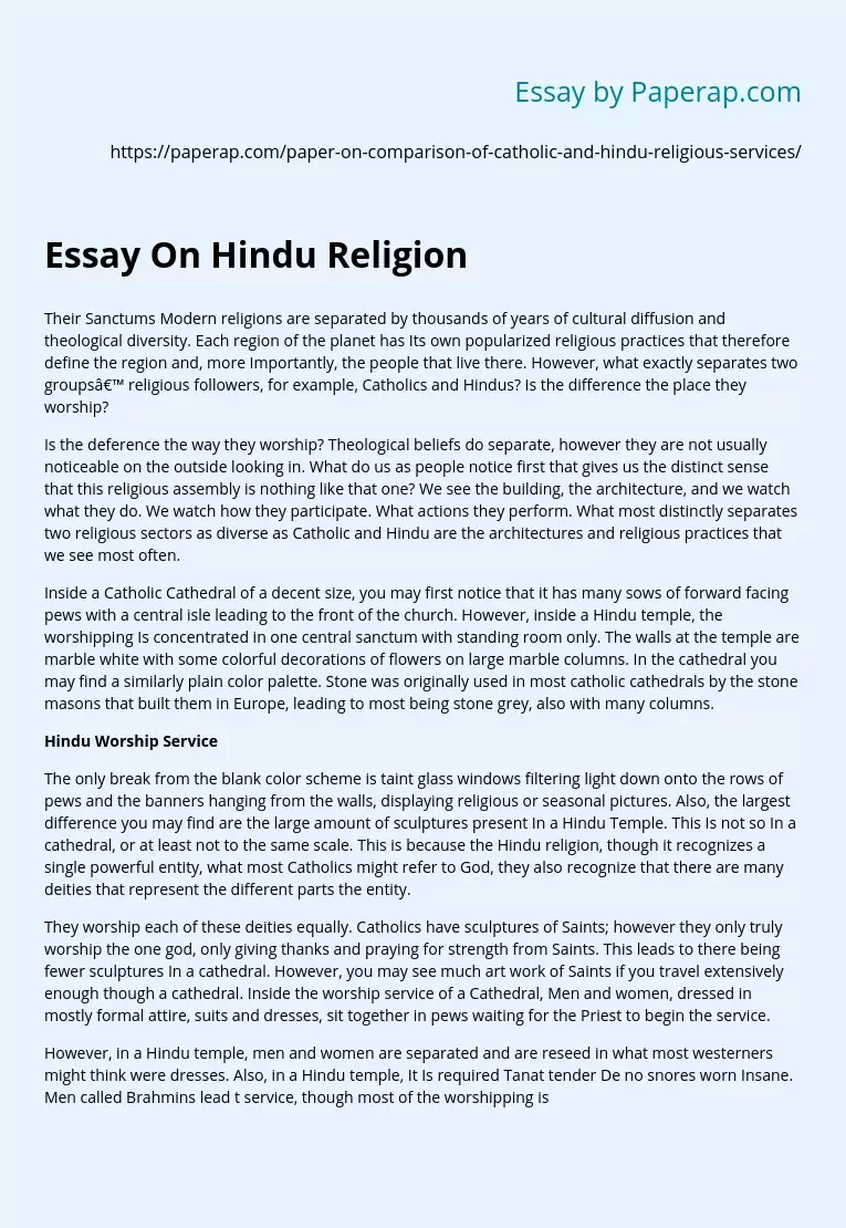 Essay On Hindu Religion