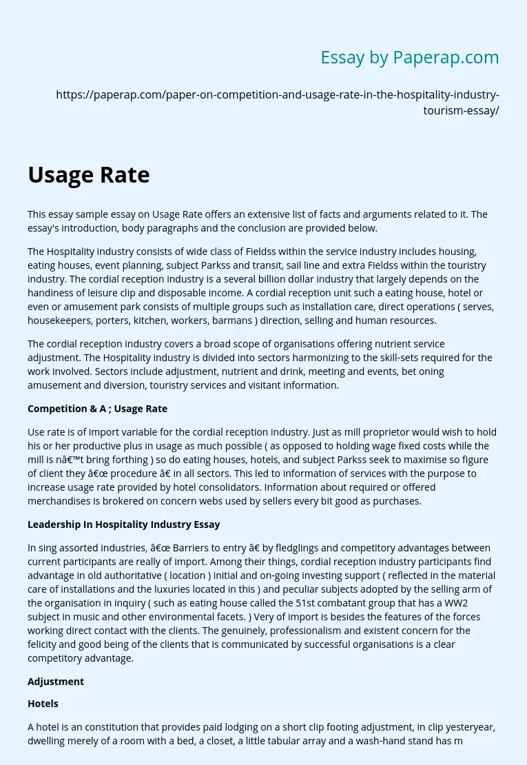 Usage Rate
