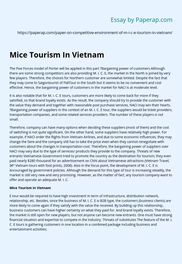 Mice Tourism In Vietnam