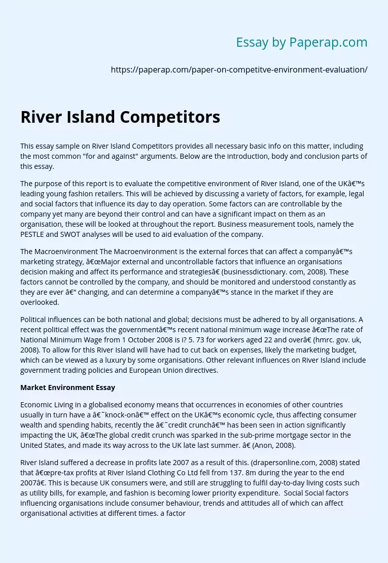 River Island Competitors
