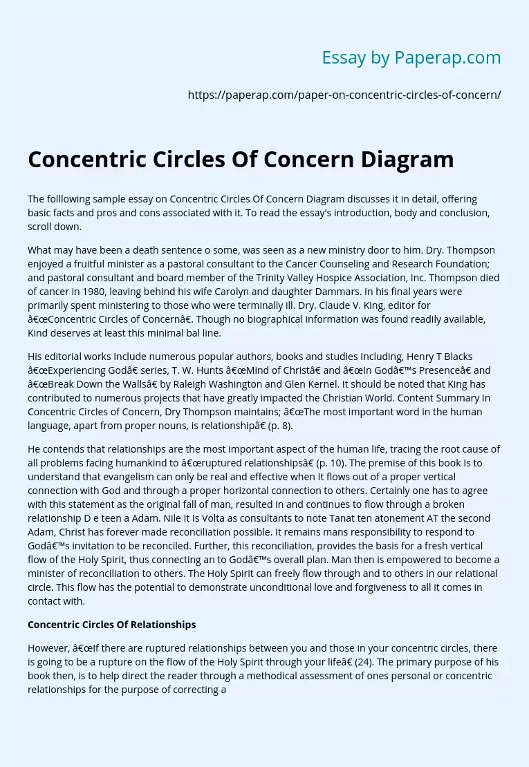 Concentric Circles Of Concern Diagram