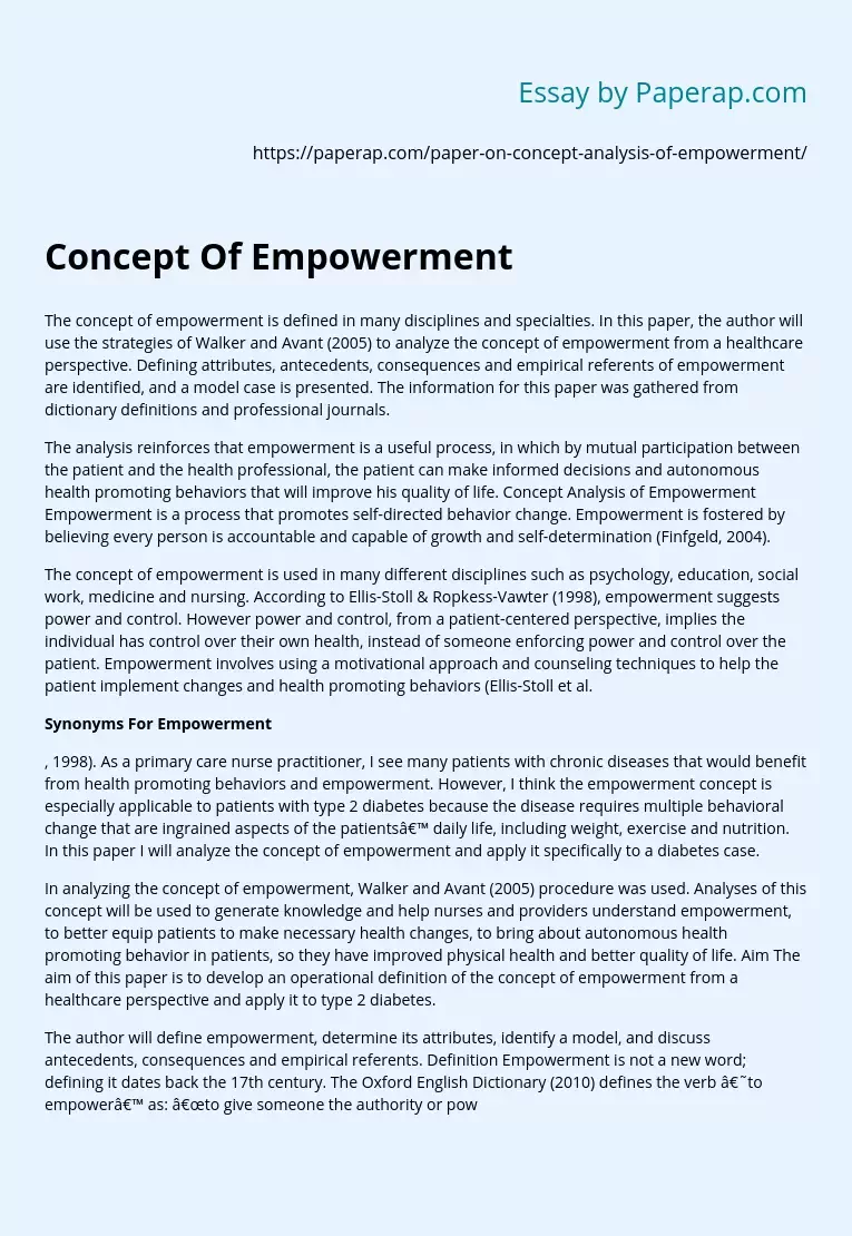 what is the concept of empowerment essay