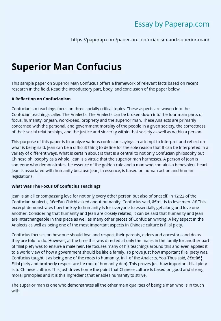 Superior Man Confucius